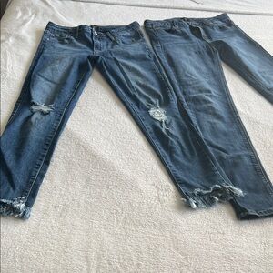 Just Black Women's Distressed Skinny Jeans - Medium Blue